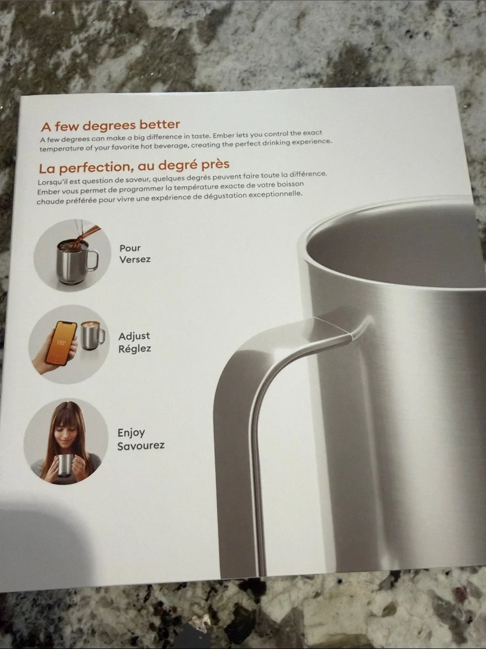 Ember 2 Temperature Control Mug 14oz with Sliding Lid - Stainless Steel Edition